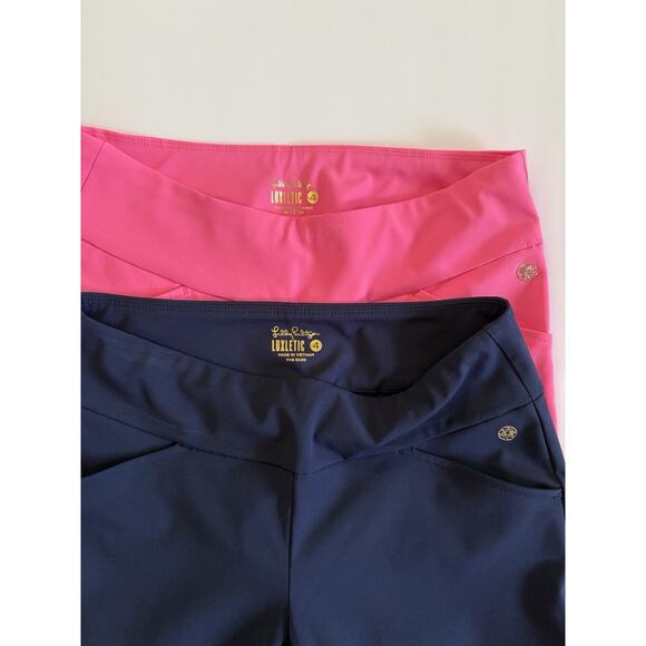 Lilly Pulitzer Luxletic 28" Corso Pants Bundle - 4, Navy / Pink, Preppy Resort - Picture 4 of 11